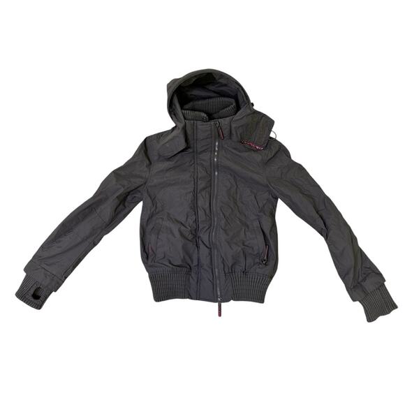 😍2 for $20 Superdry Women’s The Windbomber Jacket - Charcoal Gray - Small - Picture 1 of 10